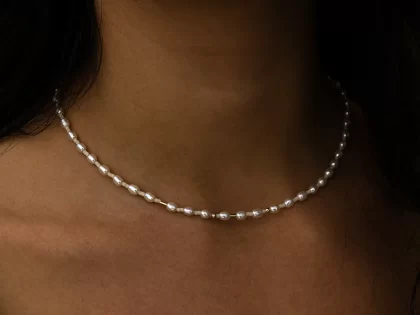 Halskette aus echten Süßwasserperlen von OH ERIKA handgemacht